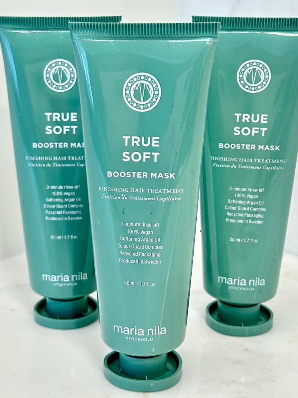 3x Maria Nila True Soft Booster Mask Hair Treatment‎ Tubes - 50 ml/1.7 fl oz ea.